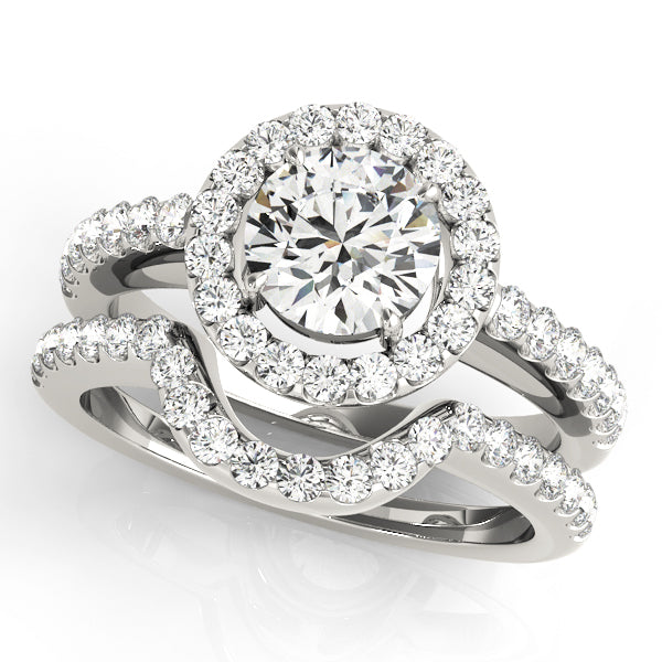 Round Halo Diamond Engagement Ring · 0.72 ct tw