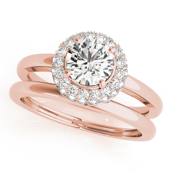 Round Halo Diamond Engagement Ring · 0.52 ct tw