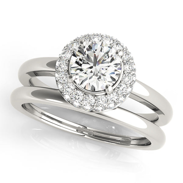 Round Halo Diamond Engagement Ring · 1.37 ct tw