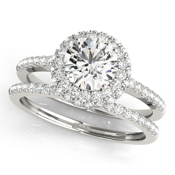 Round Halo Diamond Engagement Ring · 0.72 ct tw