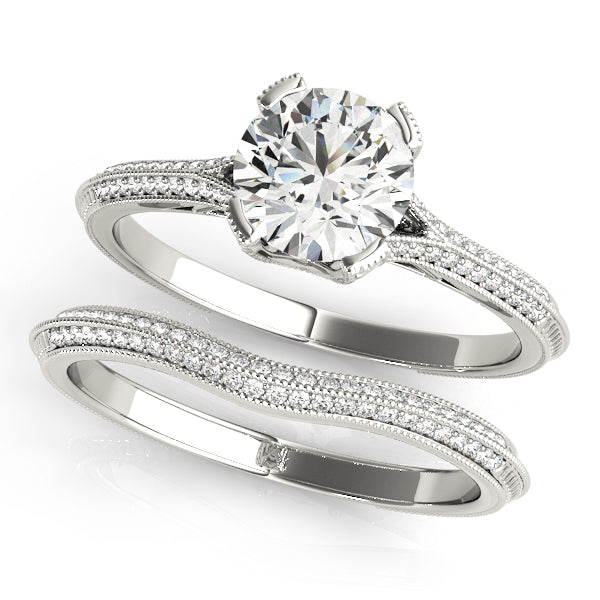 Round Multi-Row Diamond Engagement Ring · 0.89 ct tw