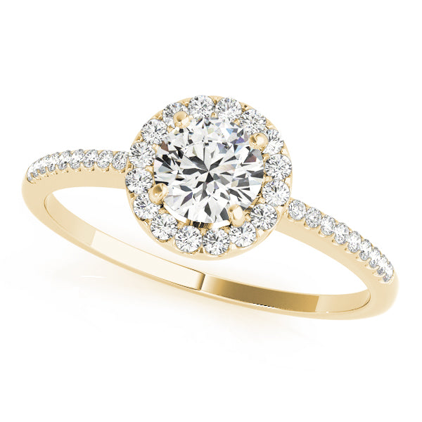 Round Halo Diamond Engagement Ring · 0.16 ct tw