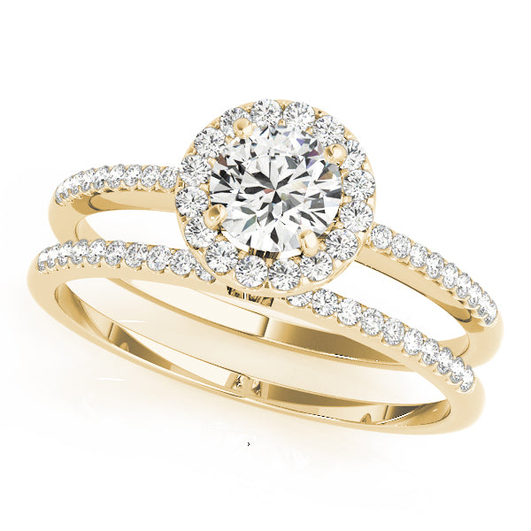 Round Halo Diamond Engagement Ring · 0.16 ct tw