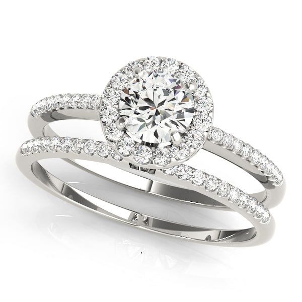 Round Halo Diamond Engagement Ring · 0.16 ct tw