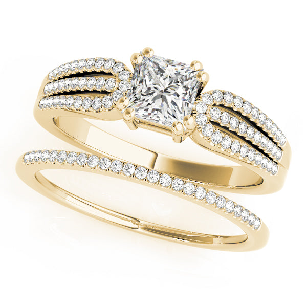 Square Multi-Row Diamond Engagement Ring · 1.01 ct tw