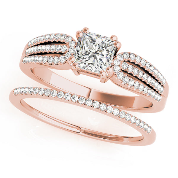 Square Multi-Row Diamond Engagement Ring · 1.01 ct tw