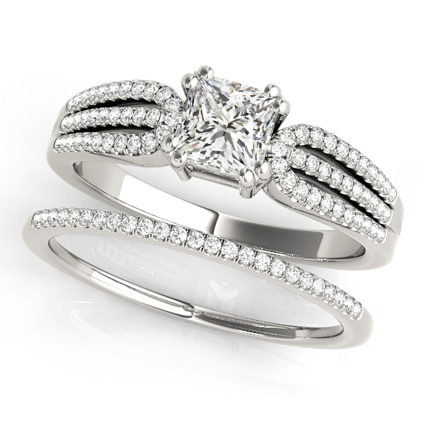 Square Multi-Row Diamond Engagement Ring · 1.01 ct tw