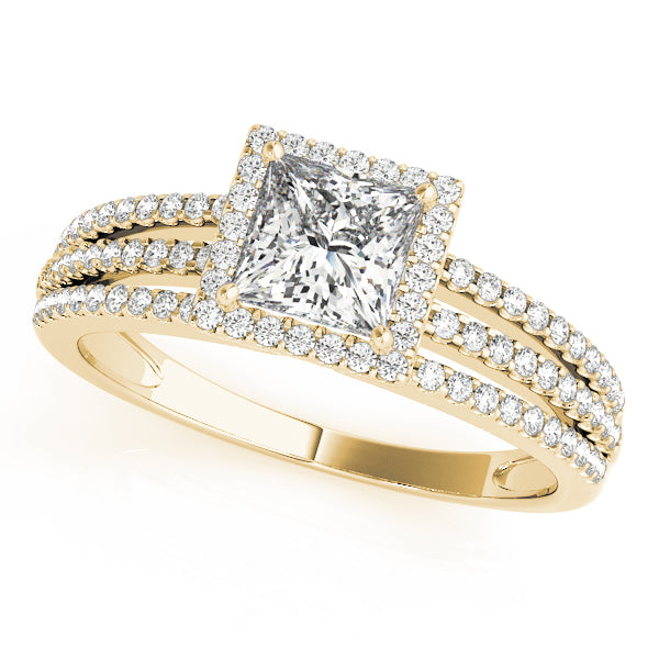 Square Halo & Cushion Diamond Engagement Ring · 0.75 ct tw