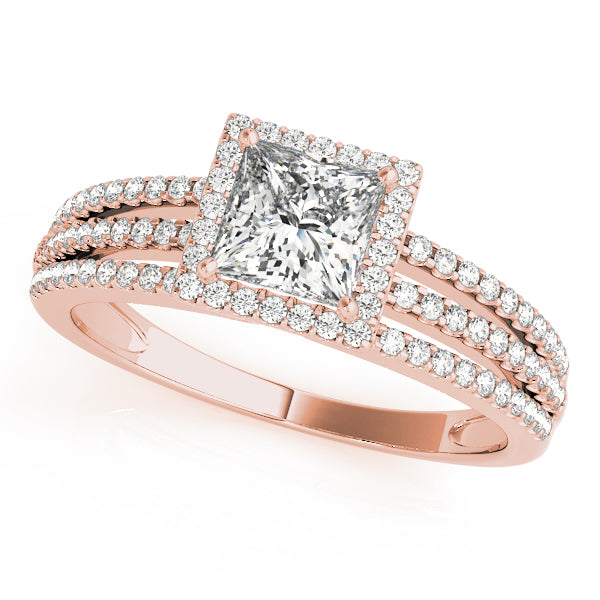 Square Halo & Cushion Diamond Engagement Ring · 0.75 ct tw