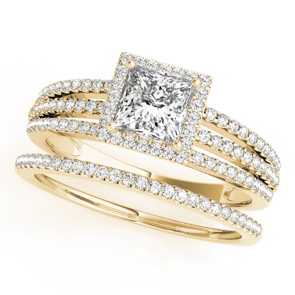 Square Halo & Cushion Diamond Engagement Ring · 0.56 ct tw