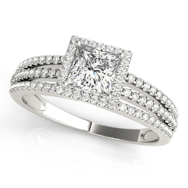 Square Halo & Cushion Diamond Engagement Ring · 0.56 ct tw