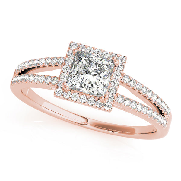 Square Halo & Cushion Diamond Engagement Ring · 0.50 ct tw