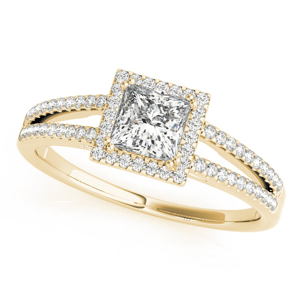 Square Halo & Cushion Diamond Engagement Ring · 0.69 ct tw