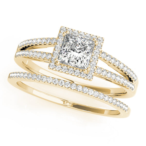 Square Halo & Cushion Diamond Engagement Ring · 0.95 ct tw