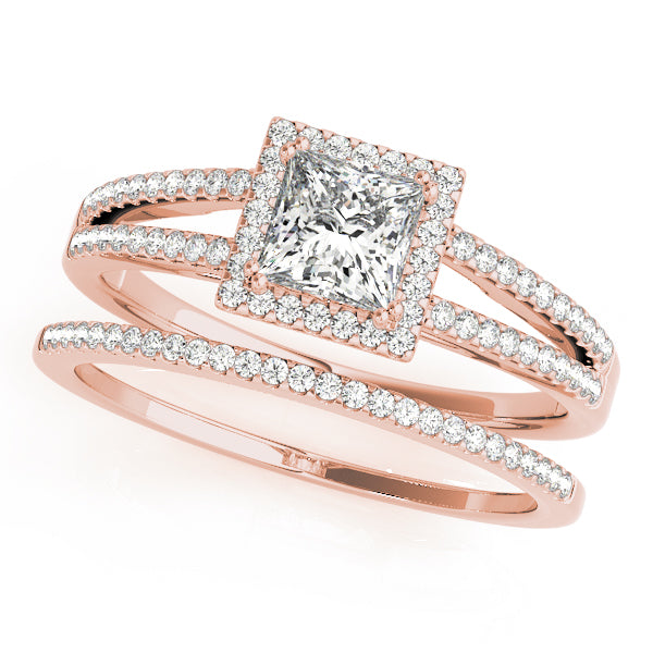 Square Halo & Cushion Diamond Engagement Ring · 0.69 ct tw