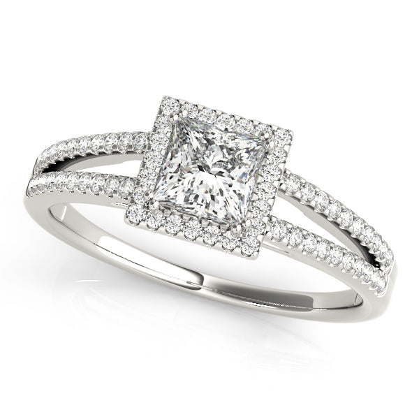 Square Halo & Cushion Diamond Engagement Ring · 0.99 ct tw