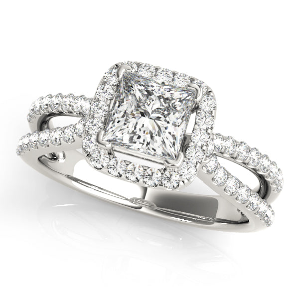 Square Halo & Cushion Diamond Engagement Ring · 1.16 ct tw