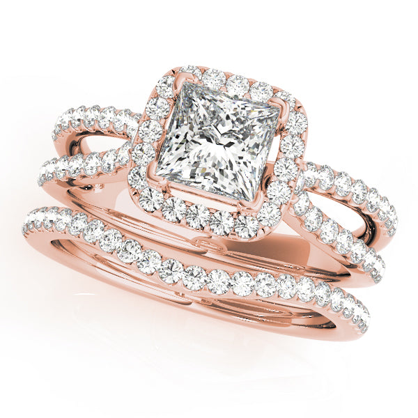 Square Halo & Cushion Diamond Engagement Ring · 1.16 ct tw