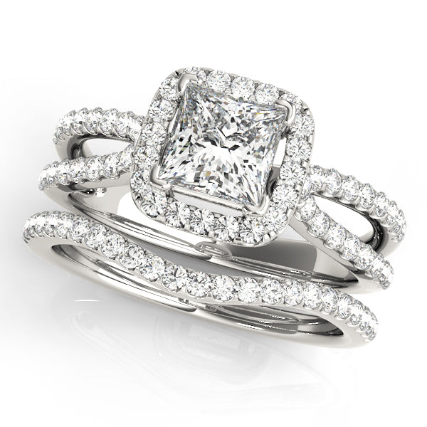 Square Halo & Cushion Diamond Engagement Ring · 1.16 ct tw