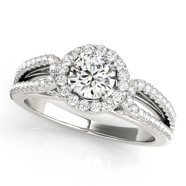 Round Halo Diamond Engagement Ring · 0.84 ct tw