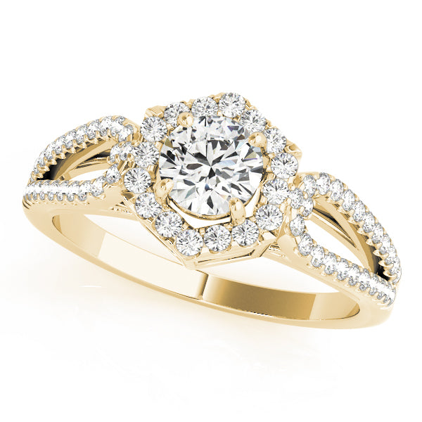Round Halo Diamond Engagement Ring · 0.85 ct tw