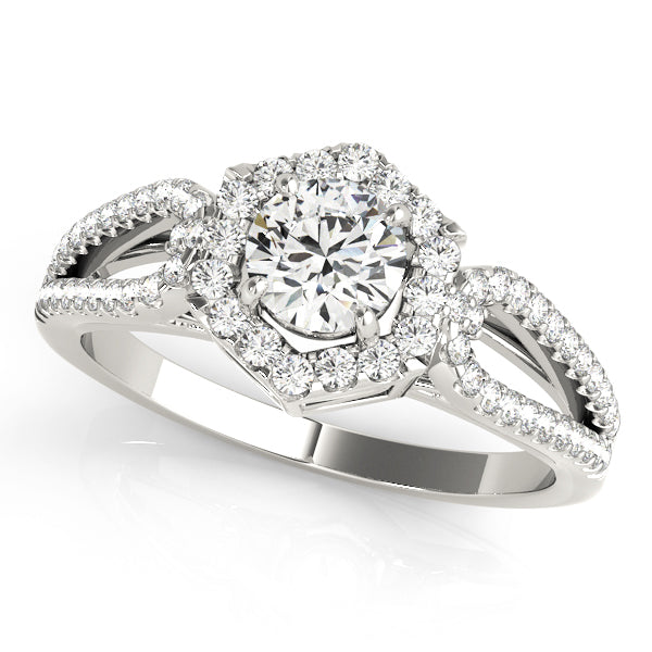Round Halo Diamond Engagement Ring · 0.70 ct tw