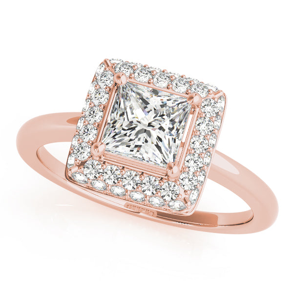 Square Halo & Cushion Diamond Engagement Ring · 0.72 ct tw