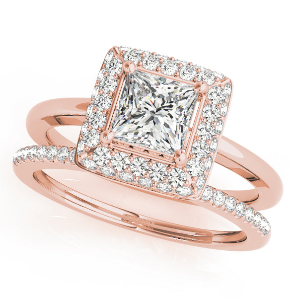 Square Halo & Cushion Diamond Engagement Ring · 1.19 ct tw