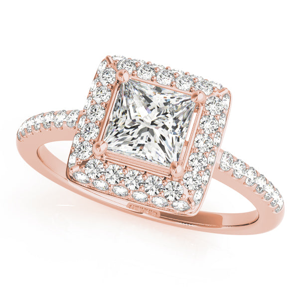Square Halo & Cushion Diamond Engagement Ring · 1.19 ct tw