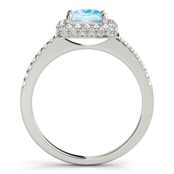 Square Halo & Cushion Diamond Engagement Ring · 1.19 ct tw