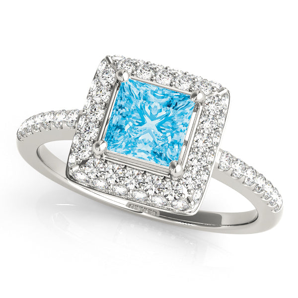 Square Halo & Cushion Diamond Engagement Ring · 2.29 ct tw