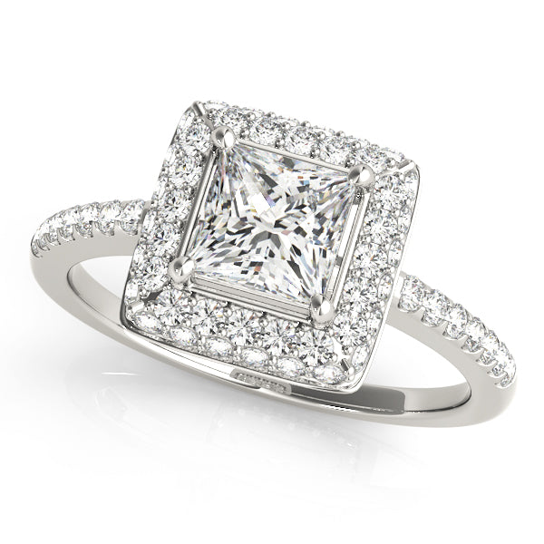 Square Halo & Cushion Diamond Engagement Ring · 1.19 ct tw
