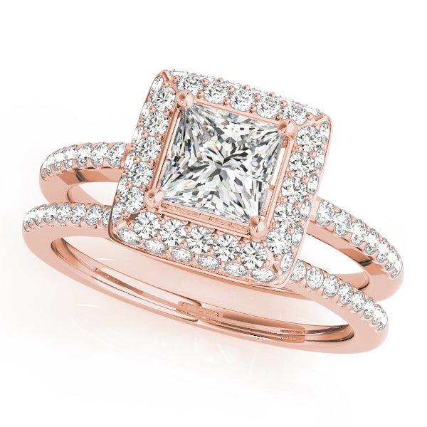 Square Halo & Cushion Diamond Engagement Ring · 1.19 ct tw
