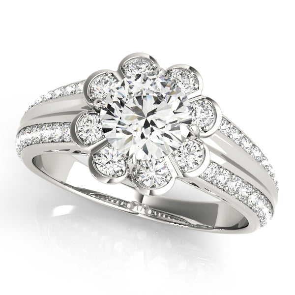 Round Halo Diamond Engagement Ring · 1.98 ct tw