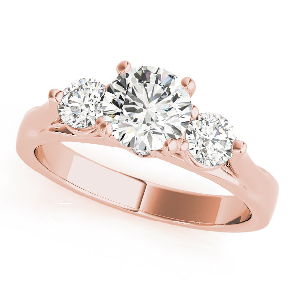 Round Three-Stone Diamond Engagement Ring · 0.43 ct tw