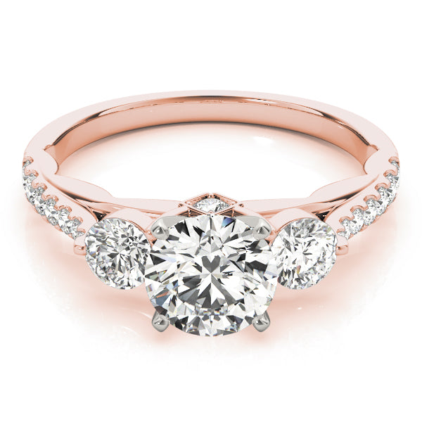 Round Three-Stone Diamond Engagement Ring · 0.61 ct tw