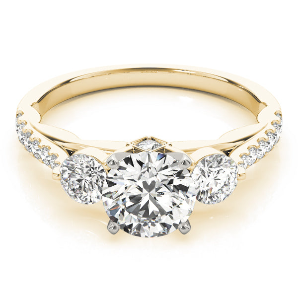 Round Three-Stone Diamond Engagement Ring · 0.61 ct tw