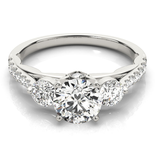 Round Three-Stone Diamond Engagement Ring · 0.61 ct tw