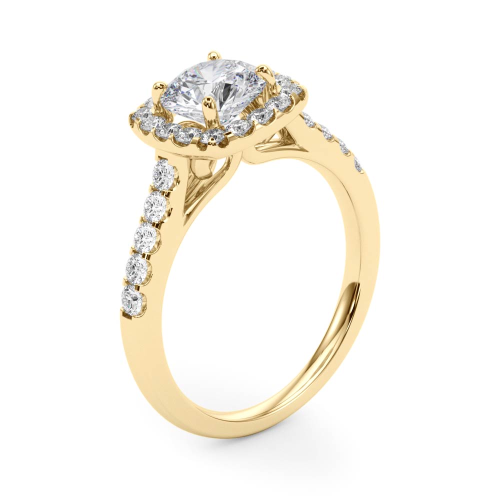 Round Halo Diamond Engagement Ring · 1.57 ct tw