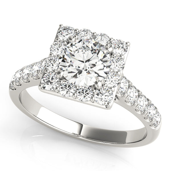 Round Halo Diamond Engagement Ring · 3.05 ct tw