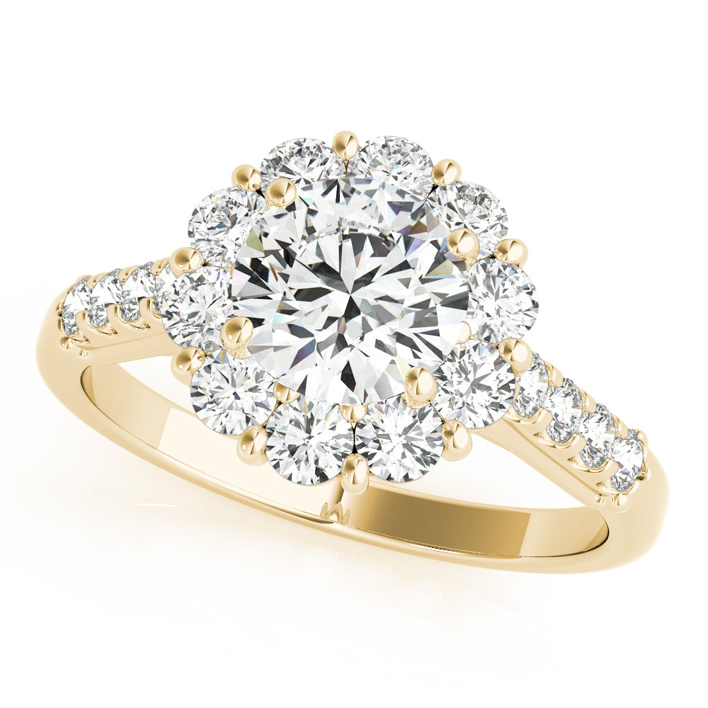 Round Halo Diamond Engagement Ring · 1.06 ct tw