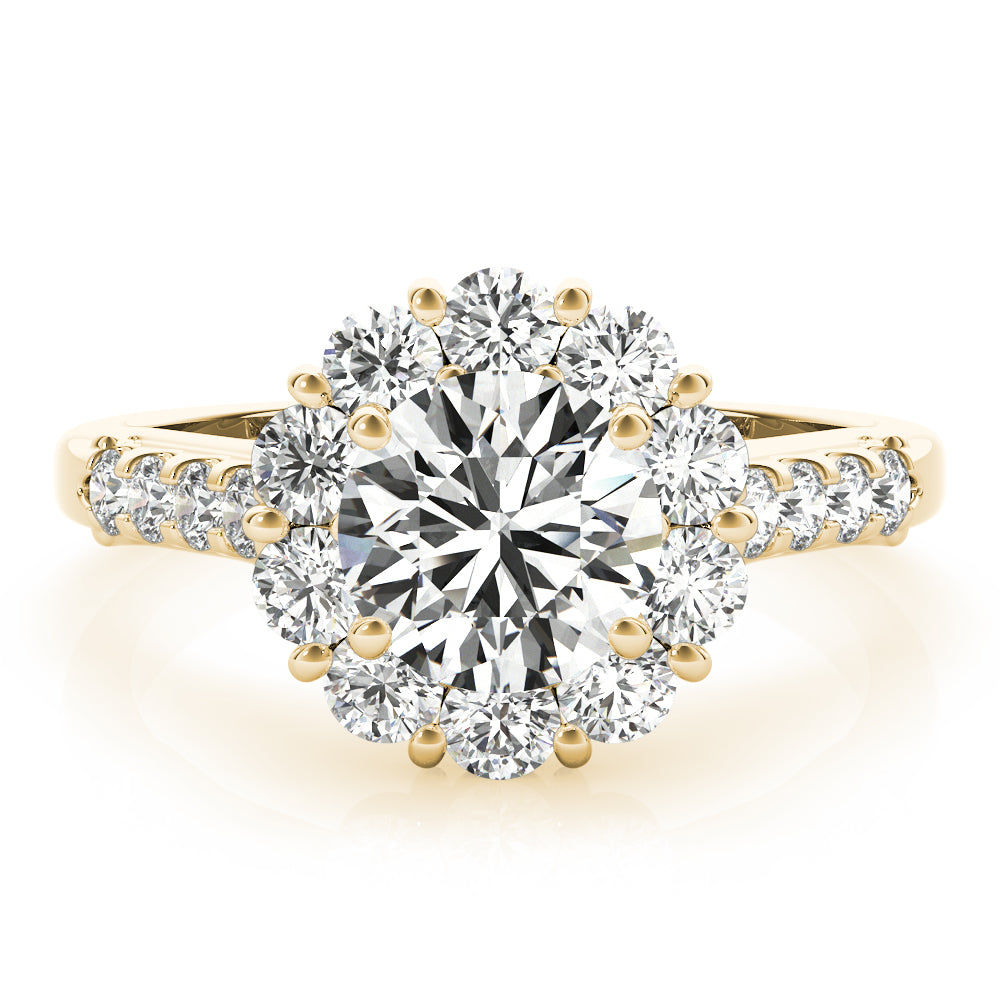 Round Halo Diamond Engagement Ring · 3.32 ct tw