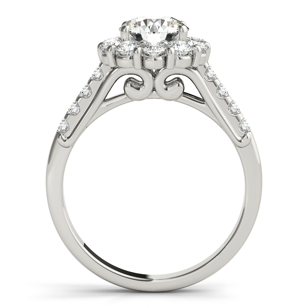Round Halo Diamond Engagement Ring · 3.91 ct tw