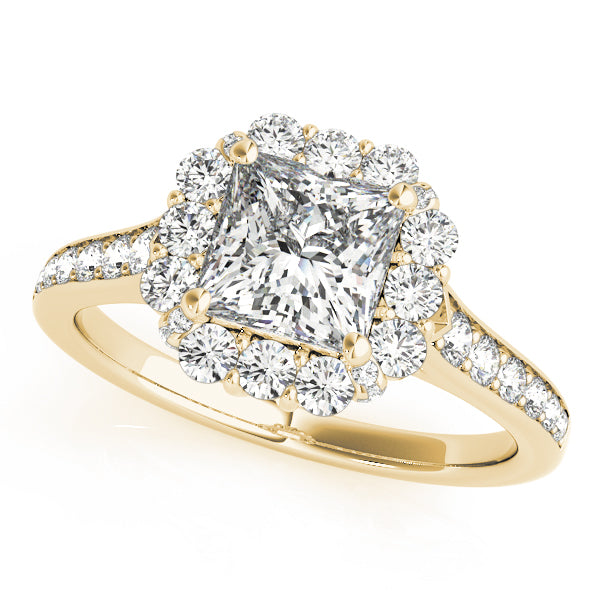 Square Halo & Cushion Diamond Engagement Ring · 1.18 ct tw