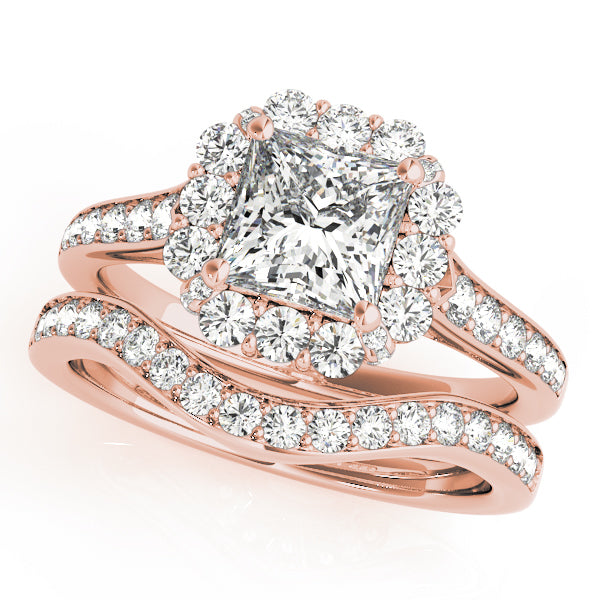 Square Halo & Cushion Diamond Engagement Ring · 1.16 ct tw