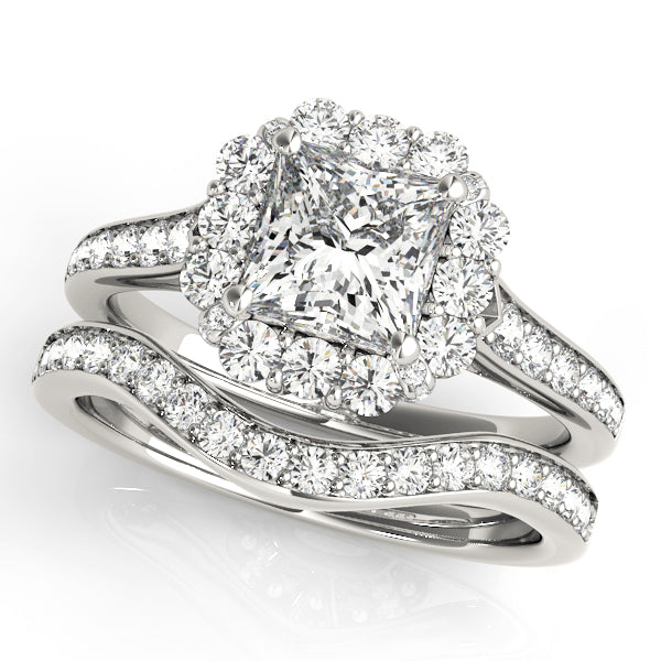 Square Halo & Cushion Diamond Engagement Ring · 1.18 ct tw