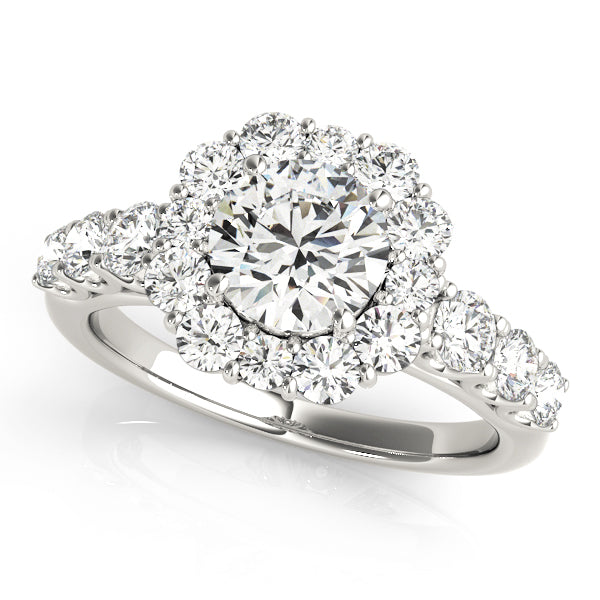 Round Halo Diamond Engagement Ring · 2.10 ct tw