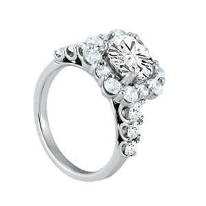 Round Halo Diamond Engagement Ring · 2.10 ct tw