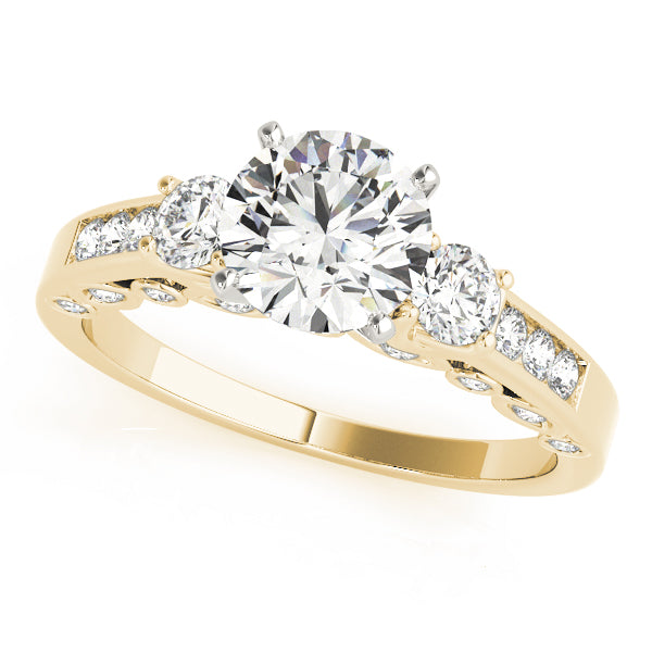 Round Three-Stone Diamond Engagement Ring · 0.44 ct tw