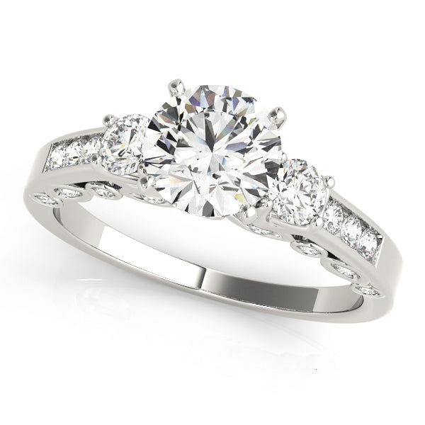 Round Three-Stone Diamond Engagement Ring · 0.44 ct tw